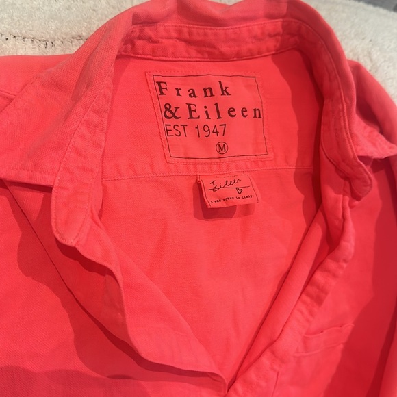 Frank & Eileen EILEEN Relaxed button up Shirt in Neon Pink SZ medium - Picture 3 of 5